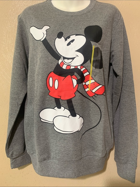 Disney Tops - 37. Disney size S Gray Crewneck with Red Mickey Graphic NWOT